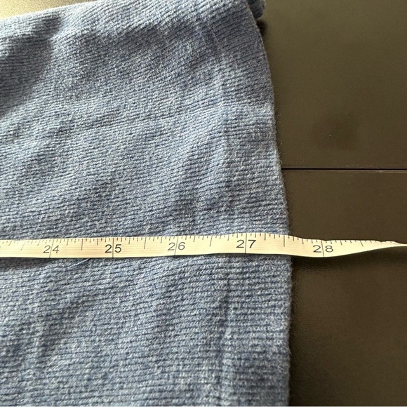 POLO Ralph Lauren Quarter Zip Sweater Men's Blue Maroon Pony Leather Pull Sz L - Picture 5 of 7